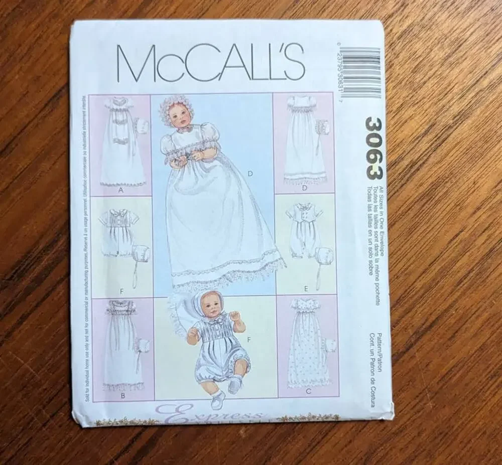 UNCUT McCall's Pattern 3063 Infant Christening Outfit